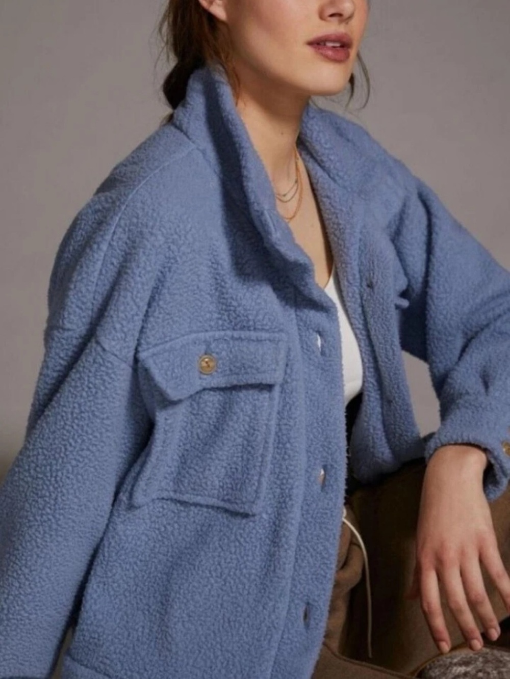 Anthropologie Fleece Bomber Jacket